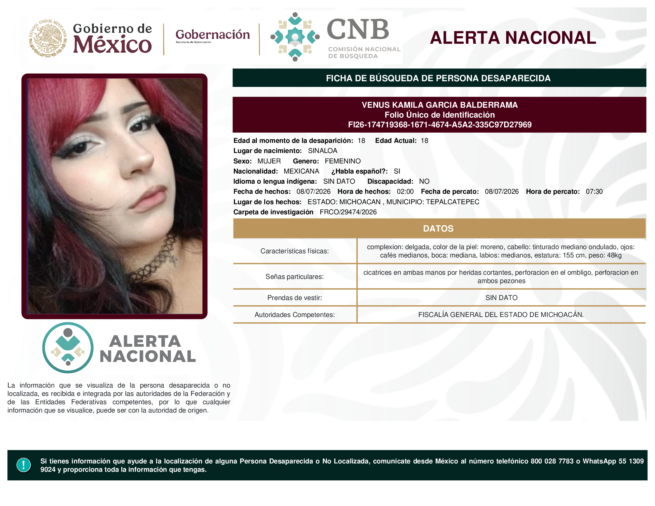 VENUS KAMILA GARCIA BALDERRAMA