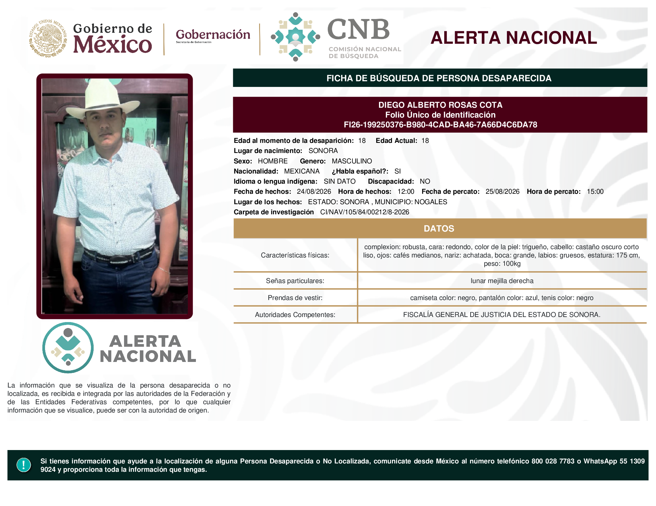 DIEGO ALBERTO ROSAS COTA