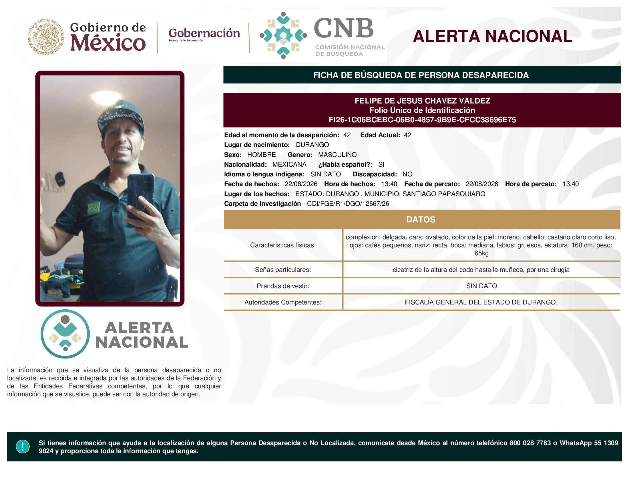 FELIPE DE JESUS CHAVEZ VALDEZ