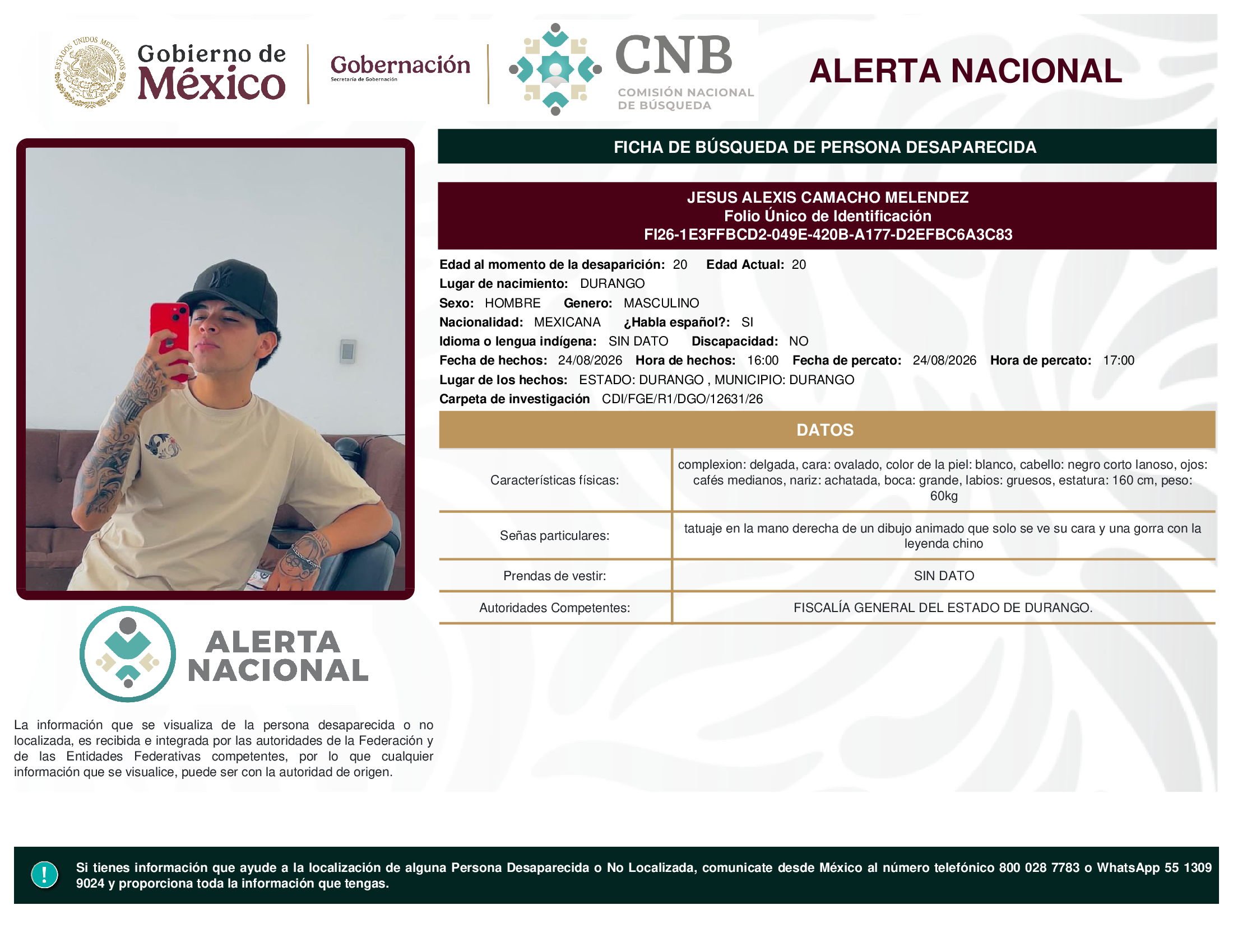 JESUS ALEXIS CAMACHO MELENDEZ