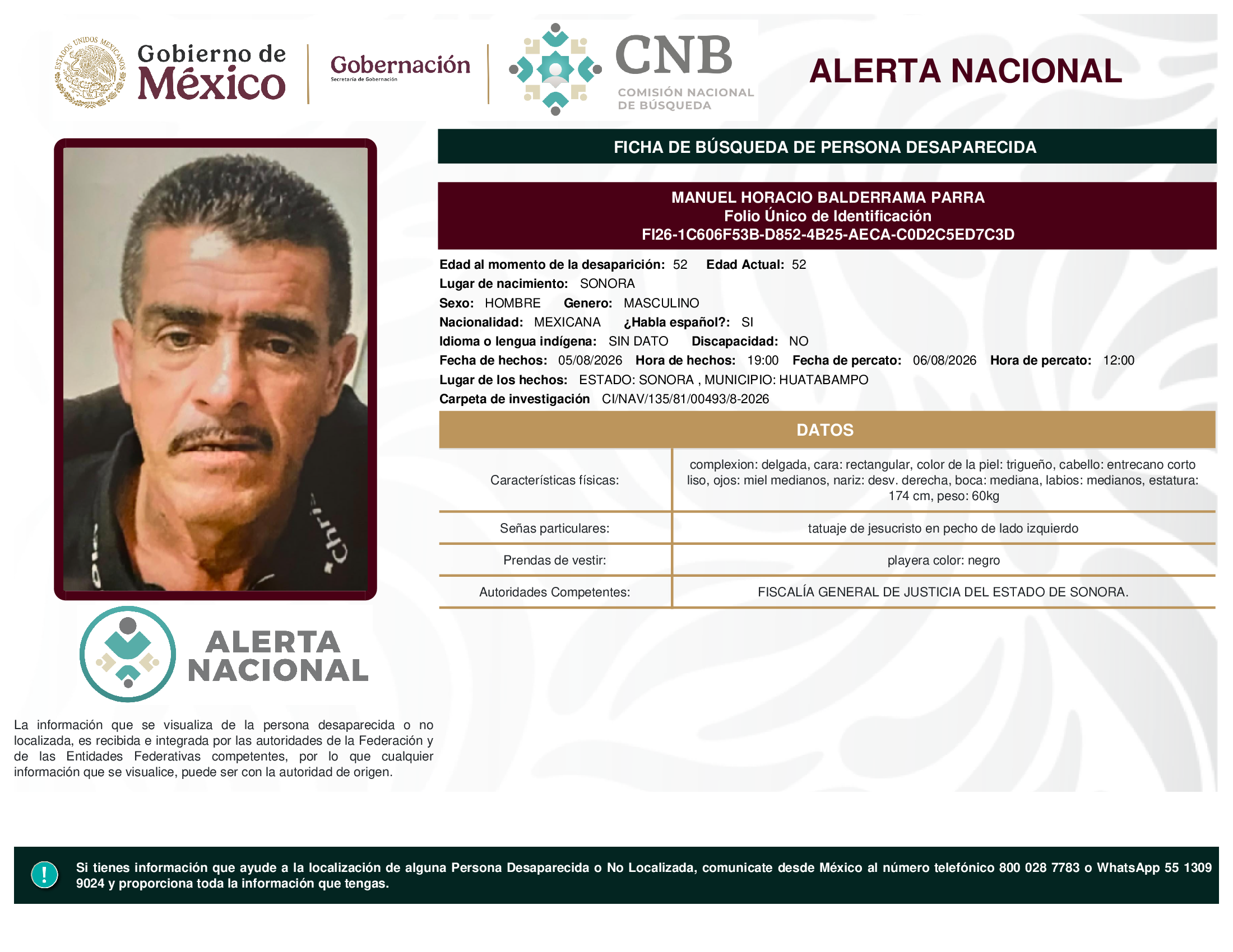 MANUEL HORACIO BALDERRAMA PARRA