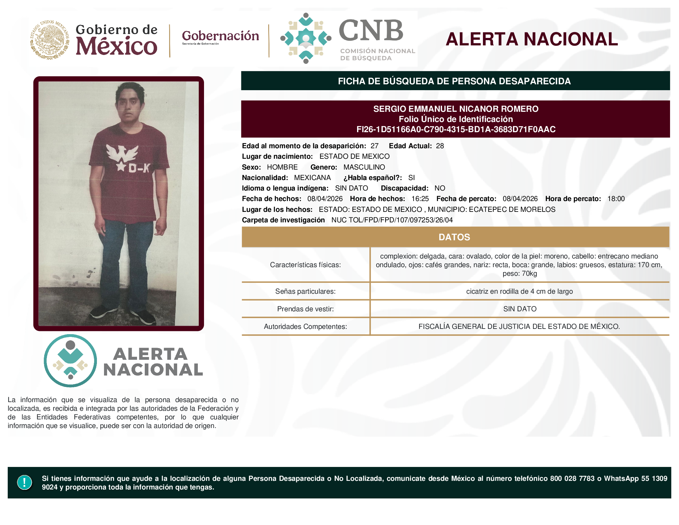 SERGIO EMMANUEL NICANOR ROMERO