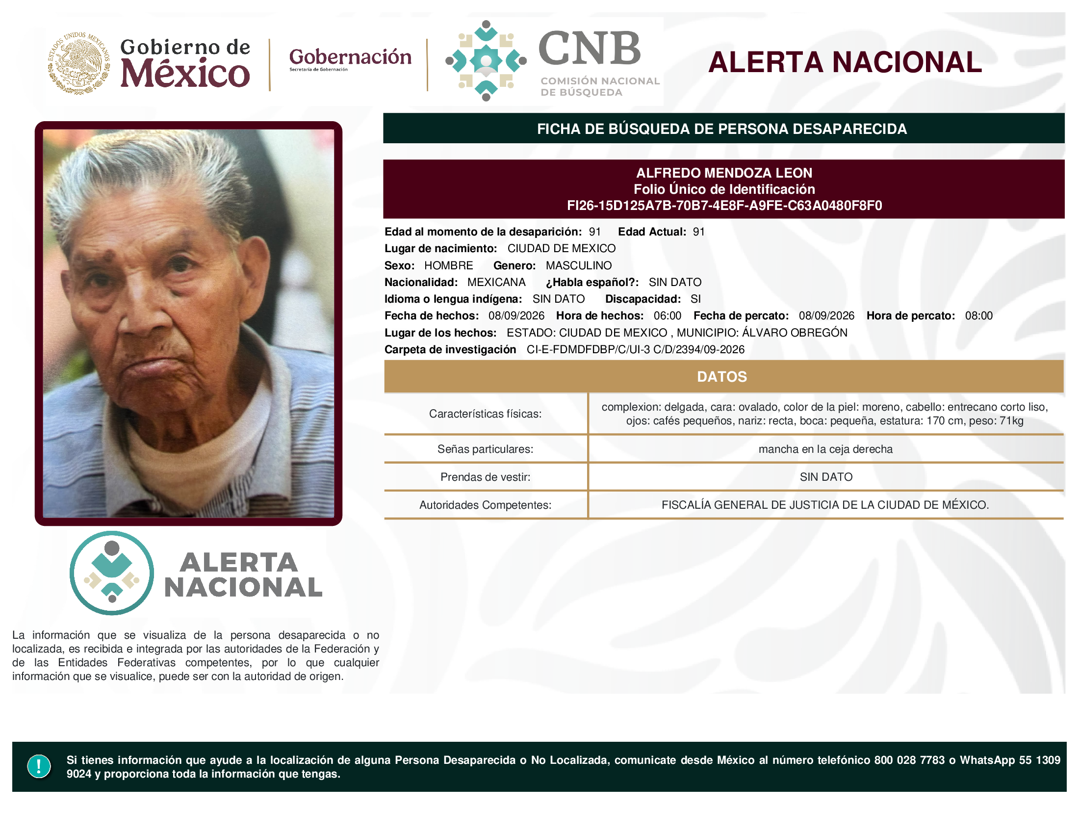 ALFREDO MENDOZA LEON