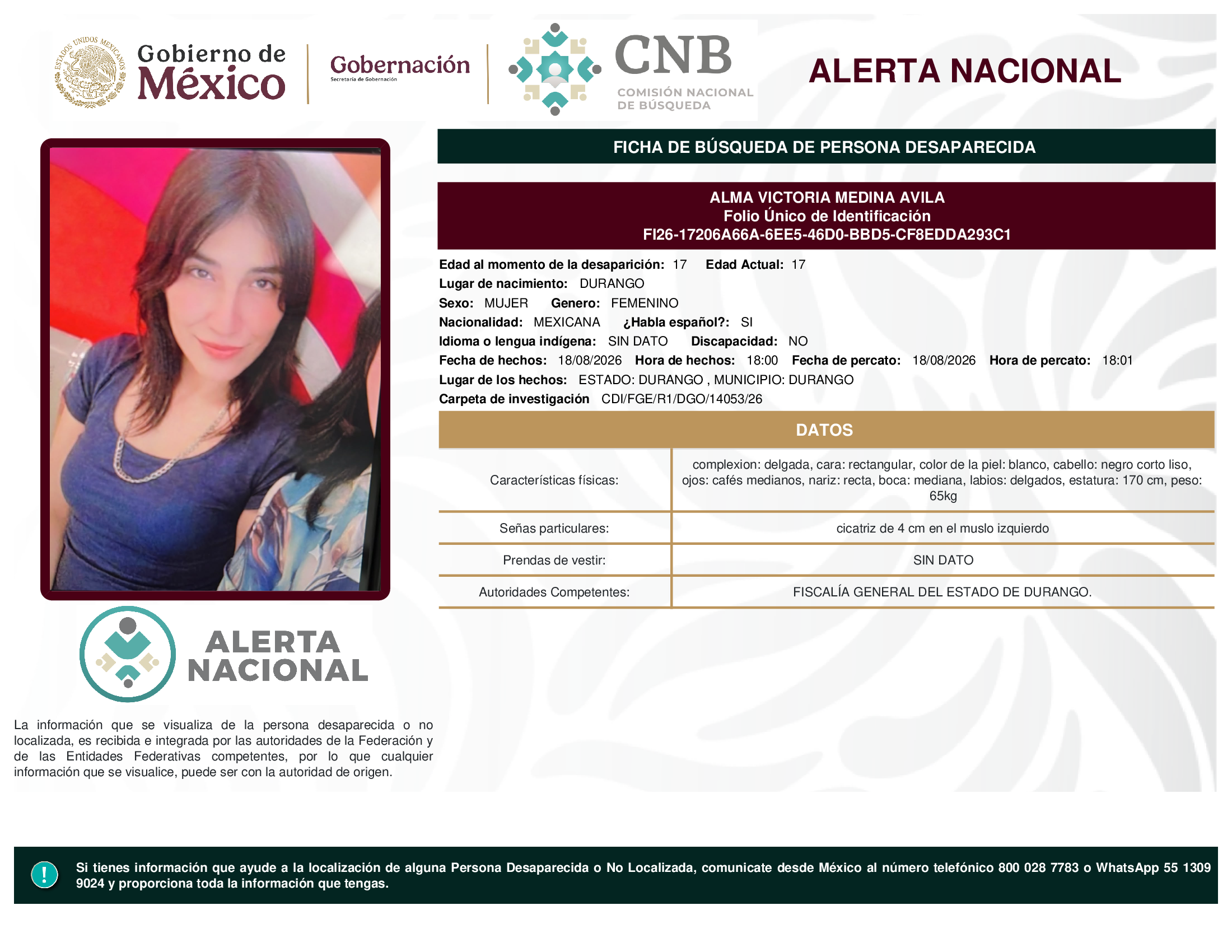 ALMA VICTORIA MEDINA AVILA