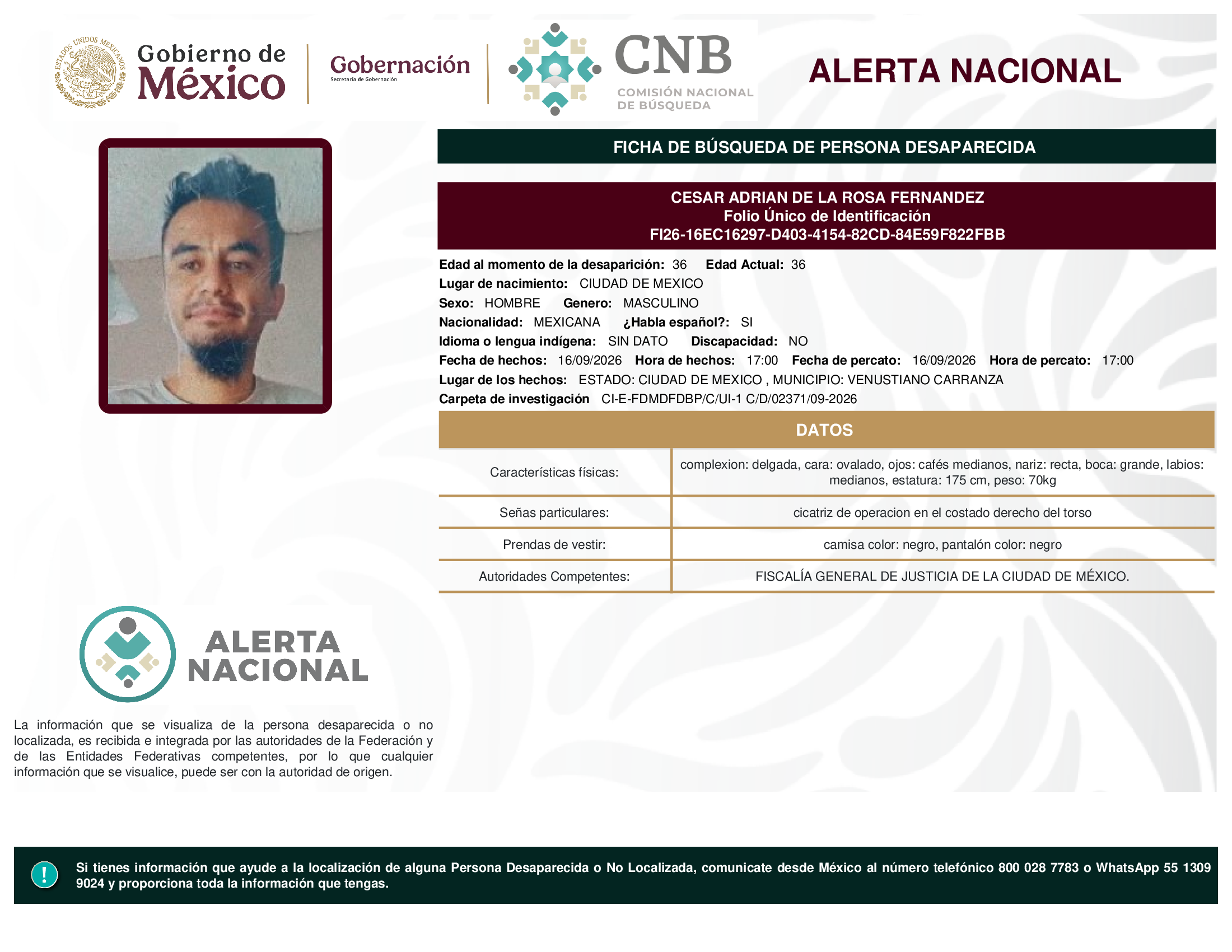 CESAR ADRIAN DE LA ROSA FERNANDEZ