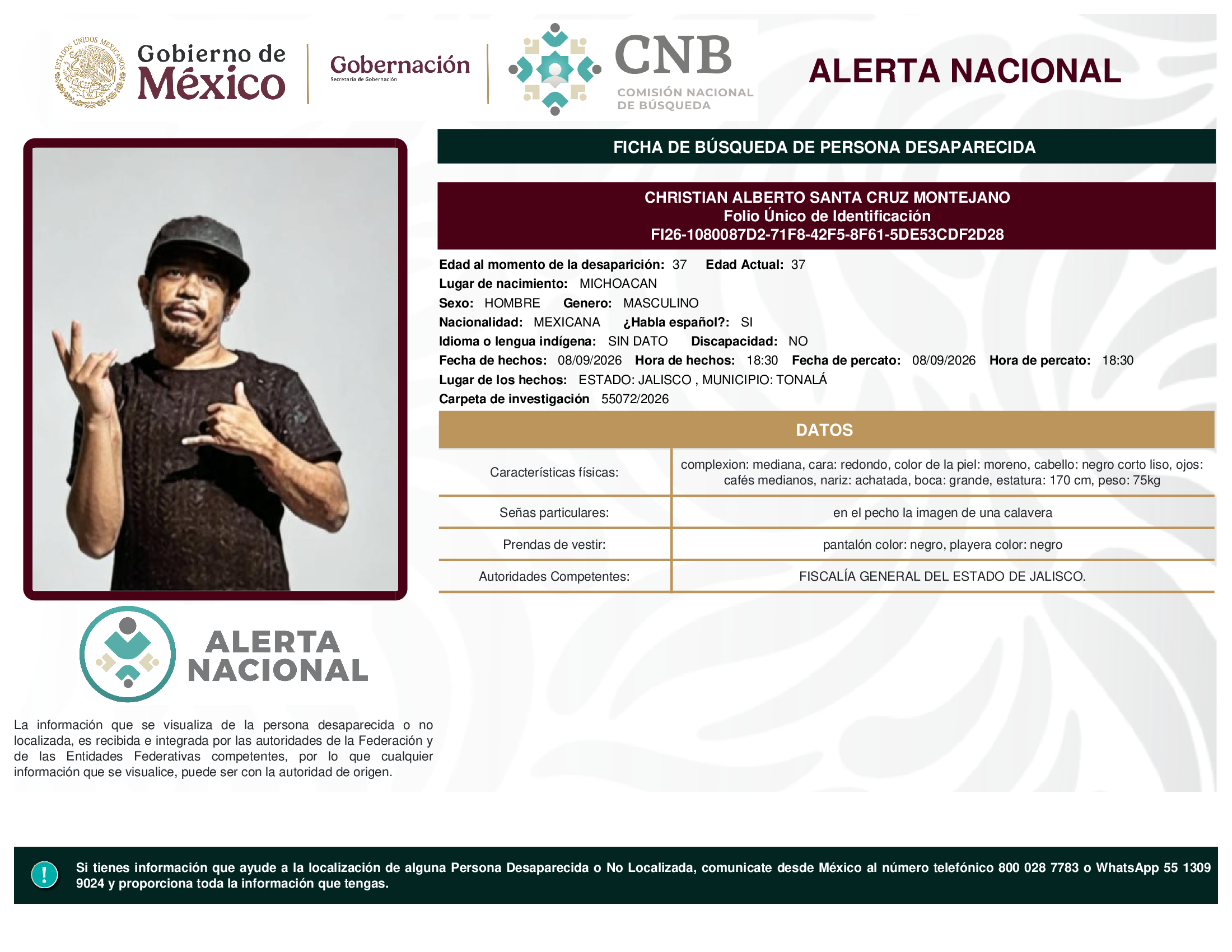 CHRISTIAN ALBERTO SANTA CRUZ MONTEJANO