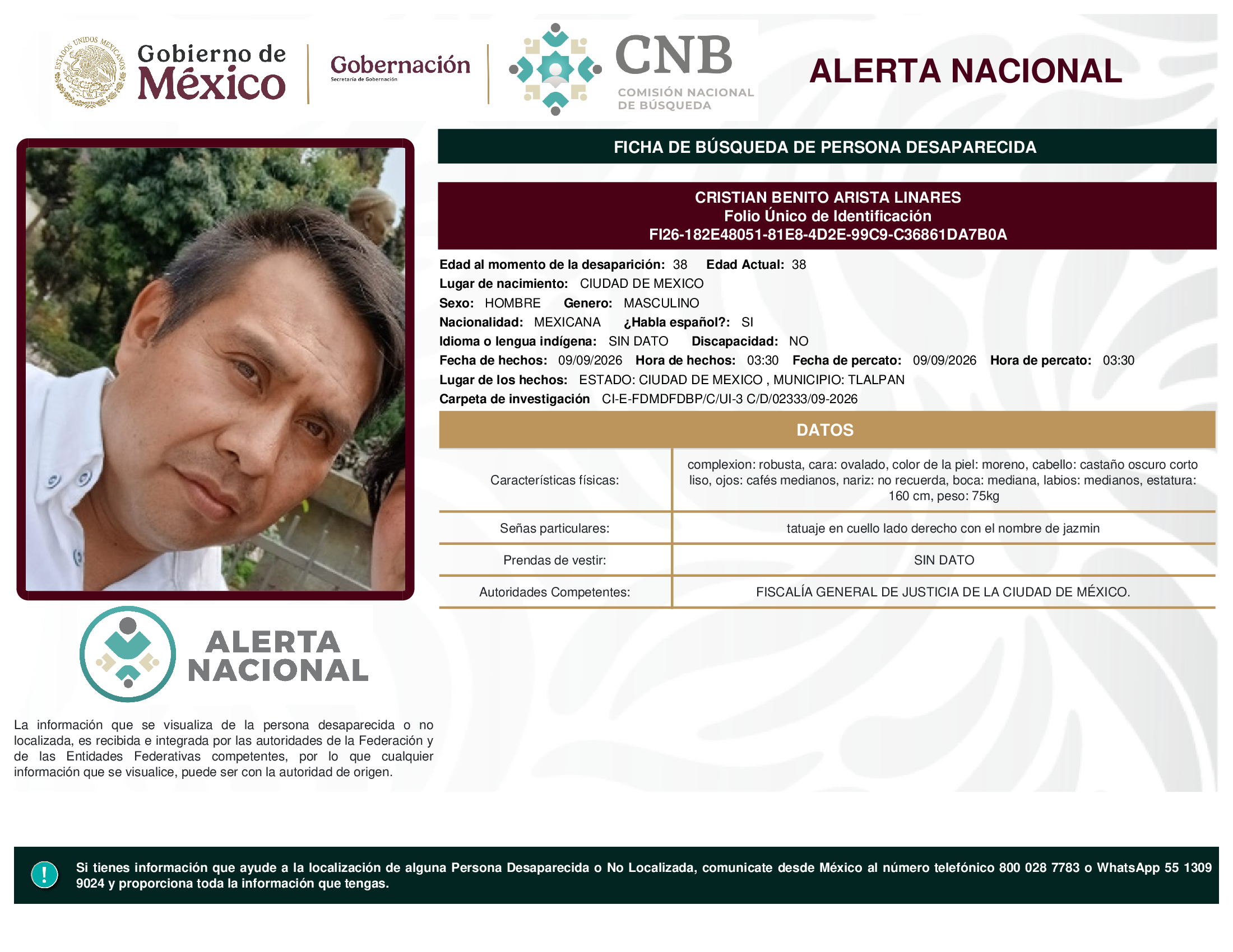 CRISTIAN BENITO ARISTA LINARES
