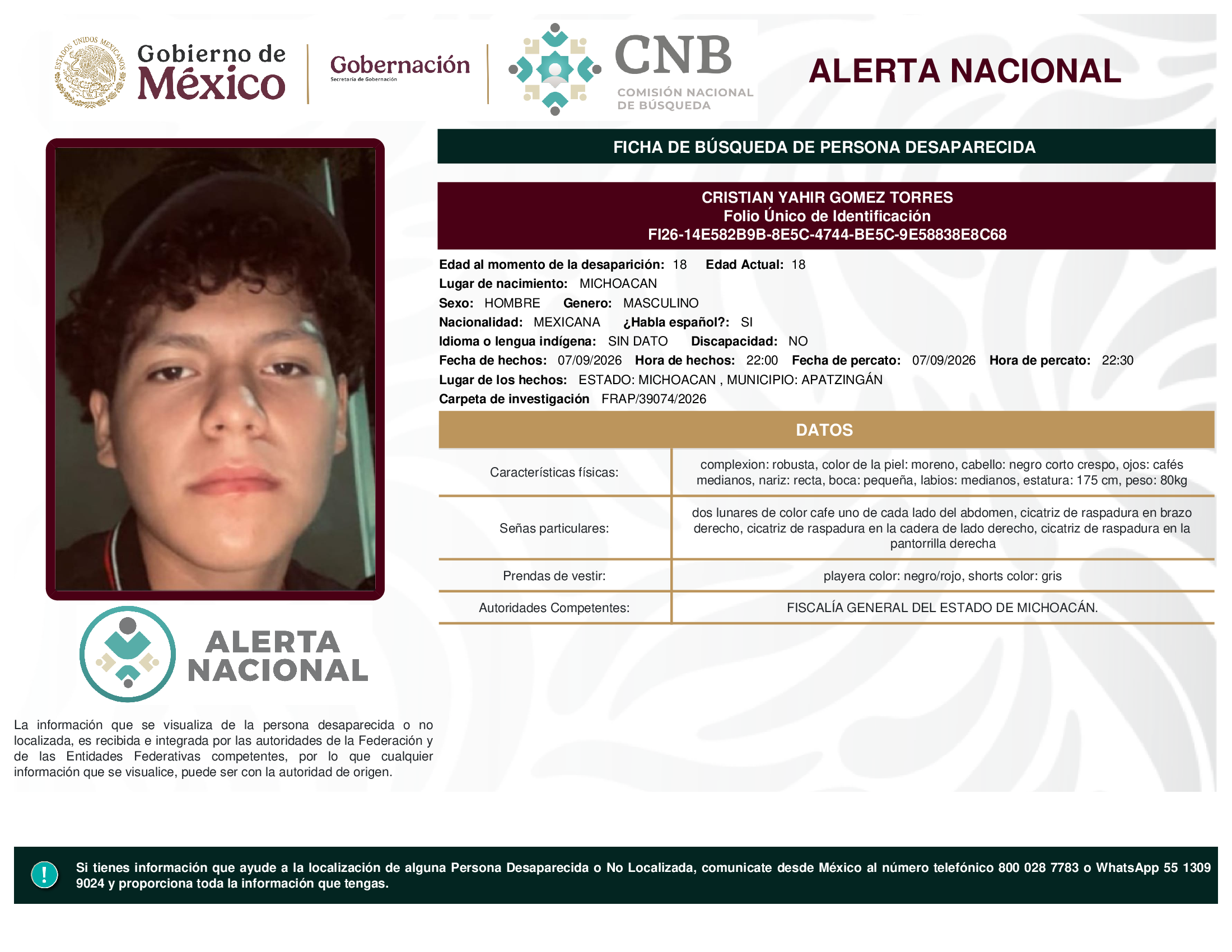 CRISTIAN YAHIR GOMEZ TORRES