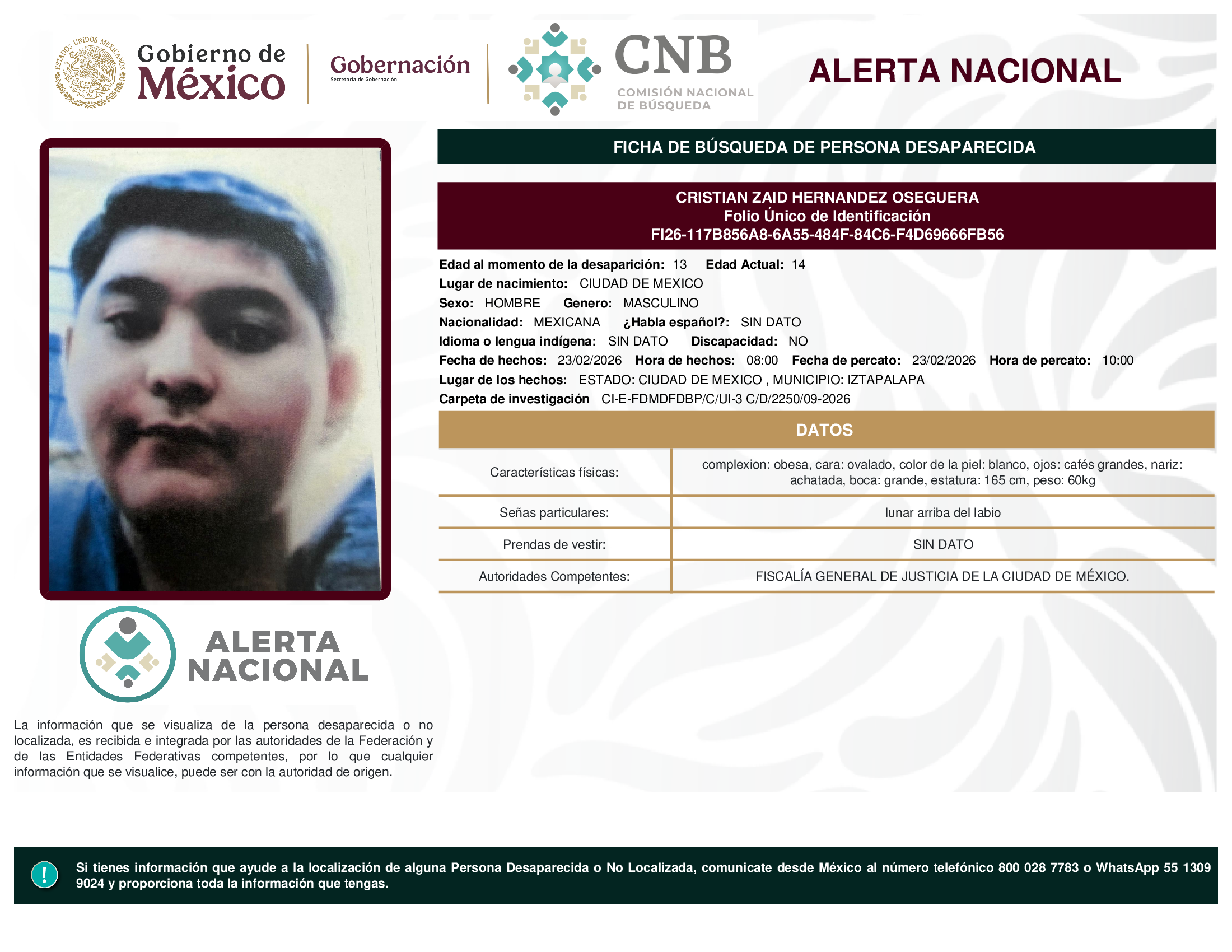 CRISTIAN ZAID HERNANDEZ OSEGUERA