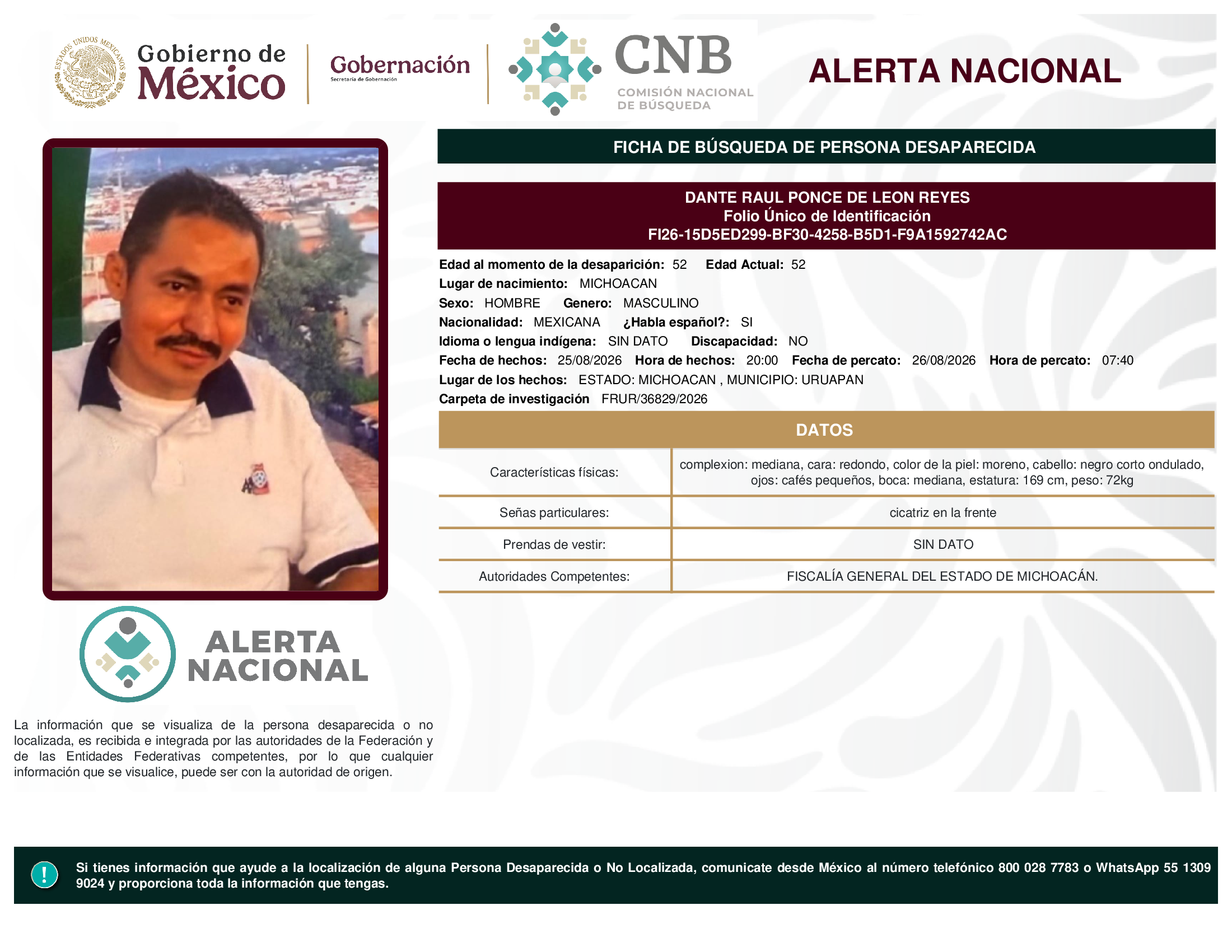 DANTE RAUL PONCE DE LEON REYES