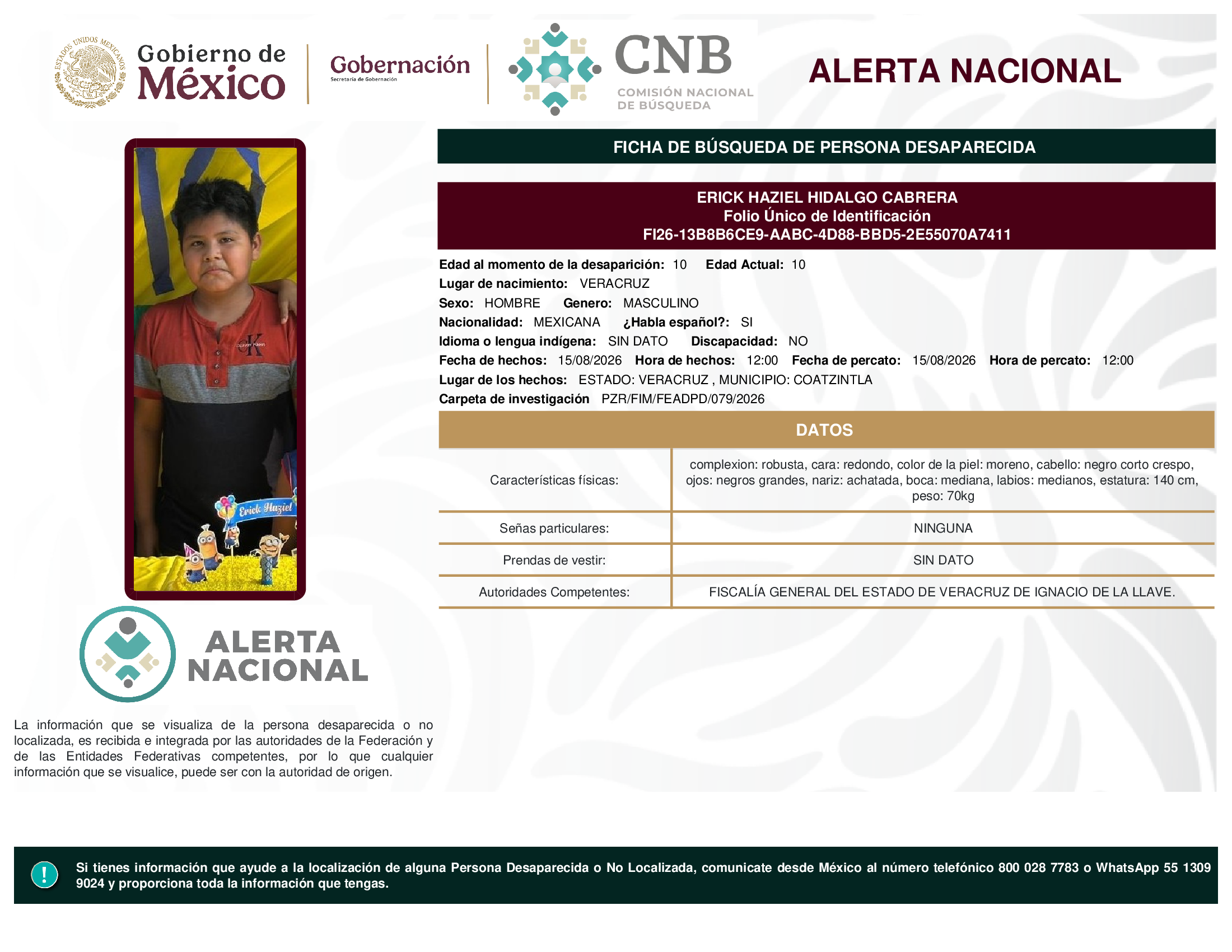 ERICK HAZIEL HIDALGO CABRERA