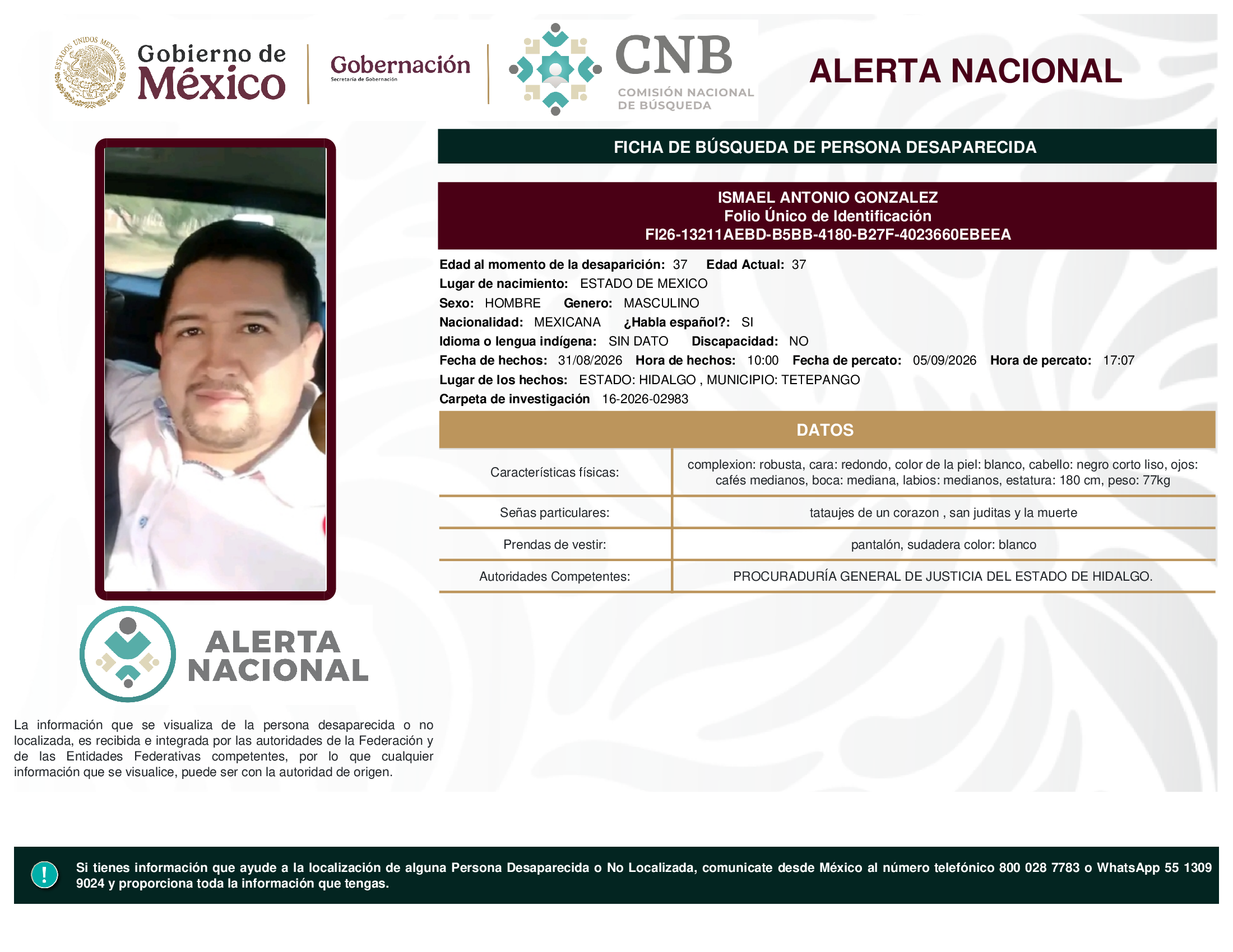 ISMAEL ANTONIO GONZALEZ
