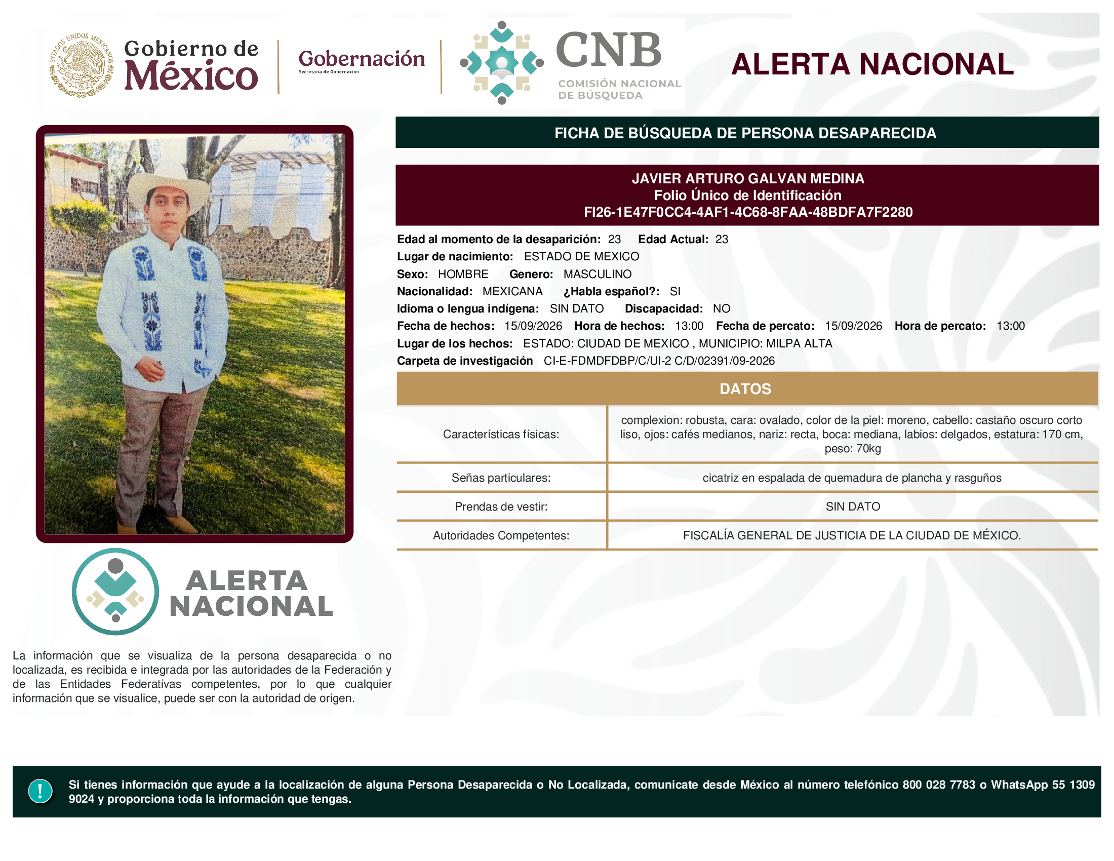 JAVIER ARTURO GALVAN MEDINA