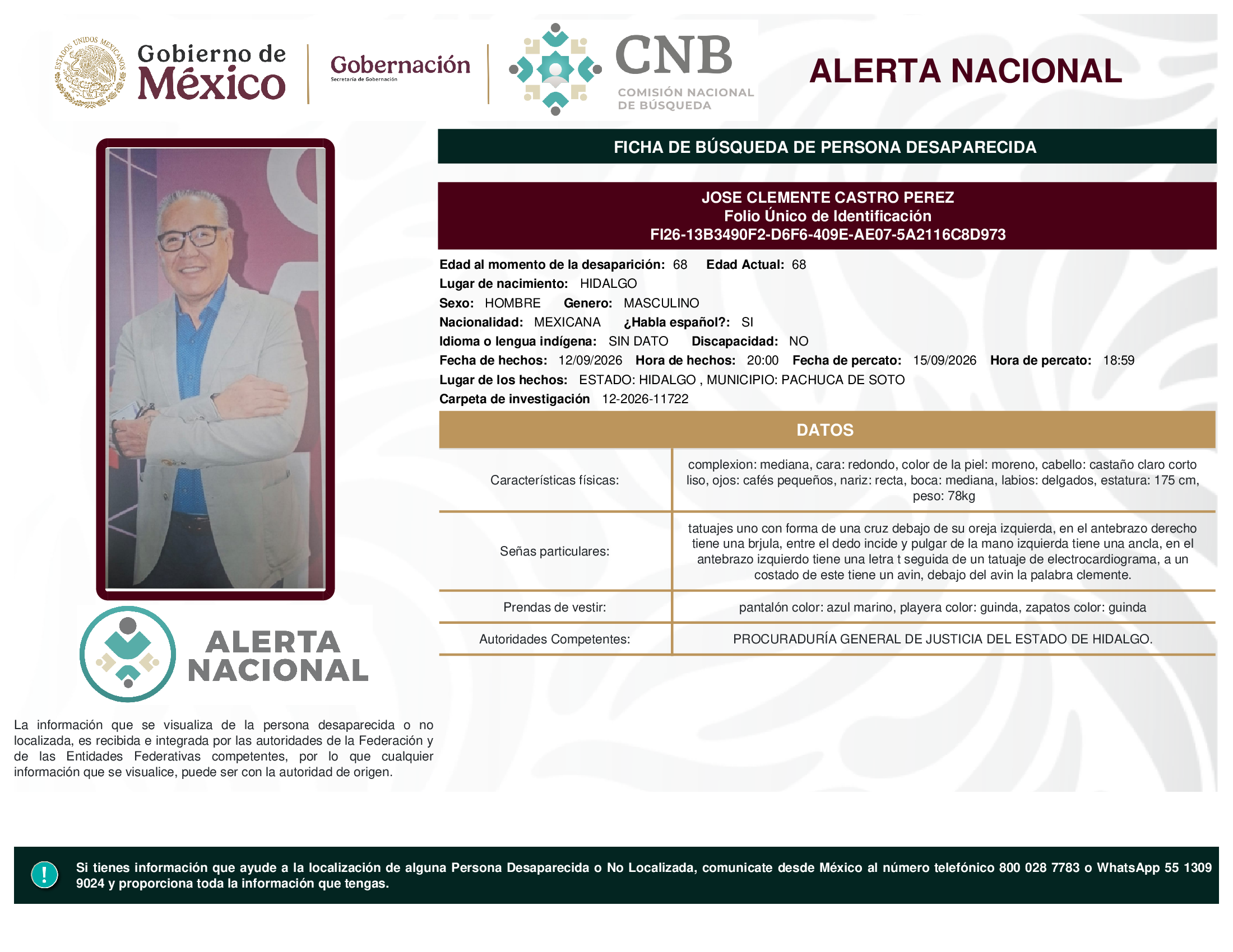 JOSE CLEMENTE CASTRO PEREZ
