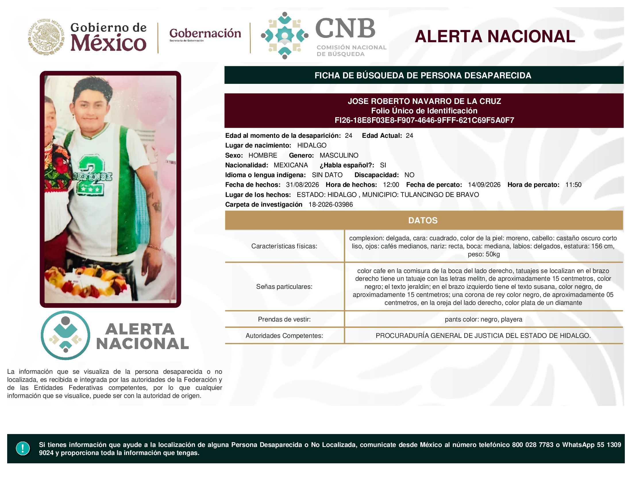 JOSE ROBERTO NAVARRO DE LA CRUZ