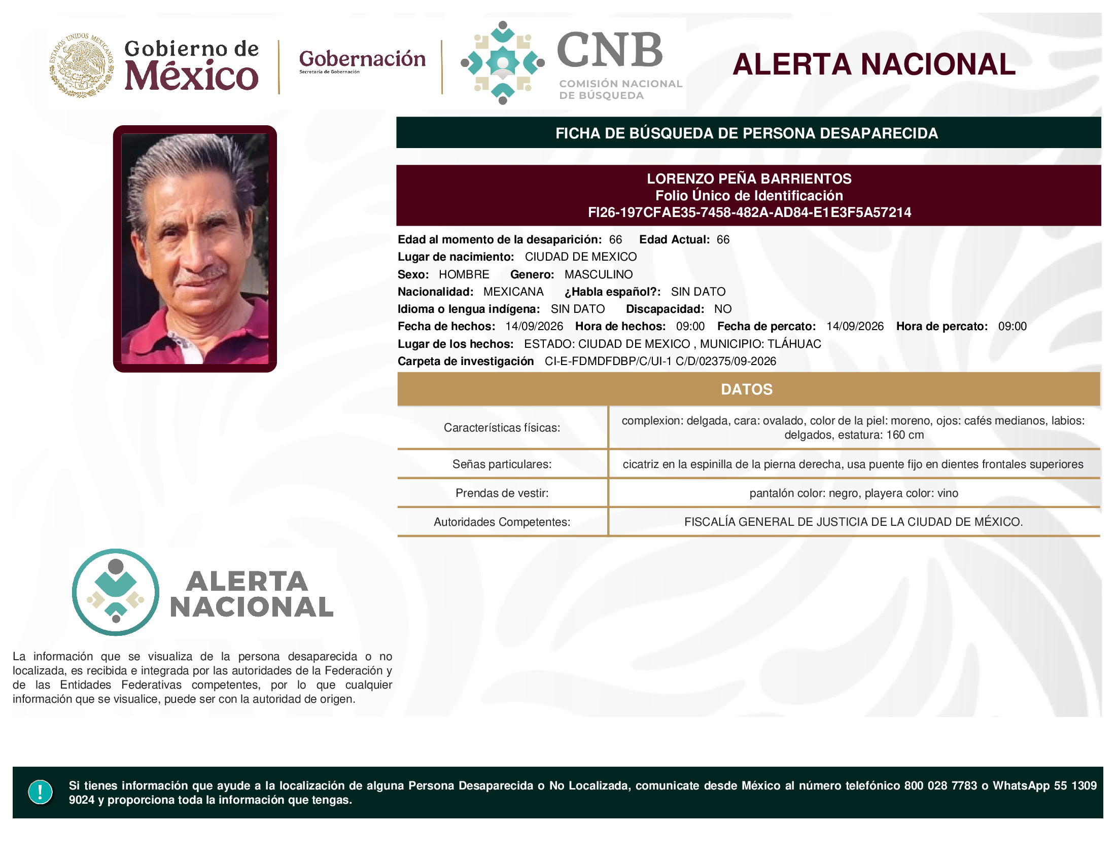 LORENZO PEÑA BARRIENTOS
