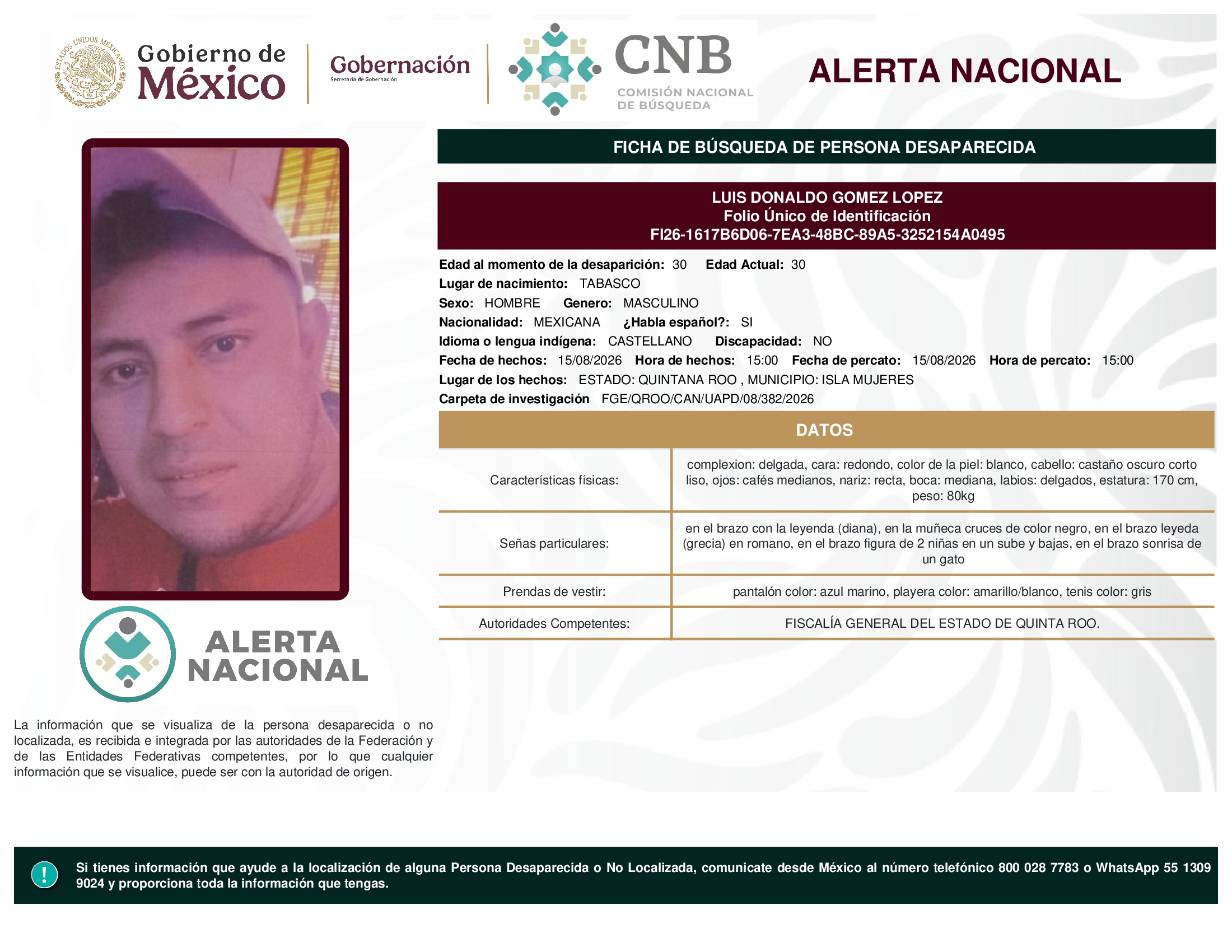 LUIS DONALDO GOMEZ LOPEZ