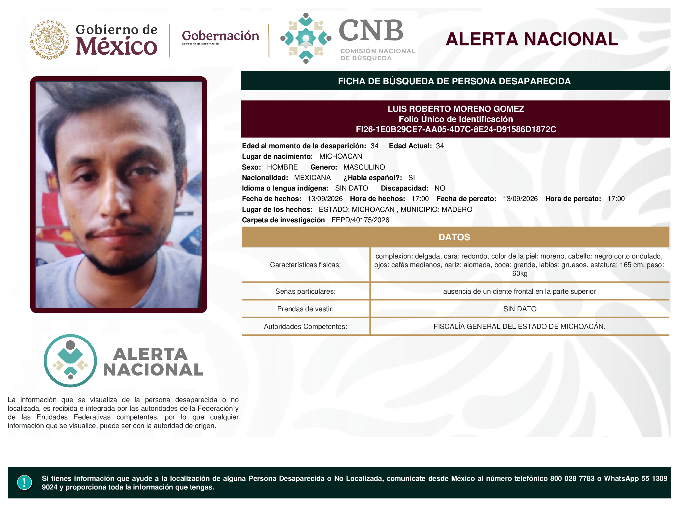 LUIS ROBERTO MORENO GOMEZ