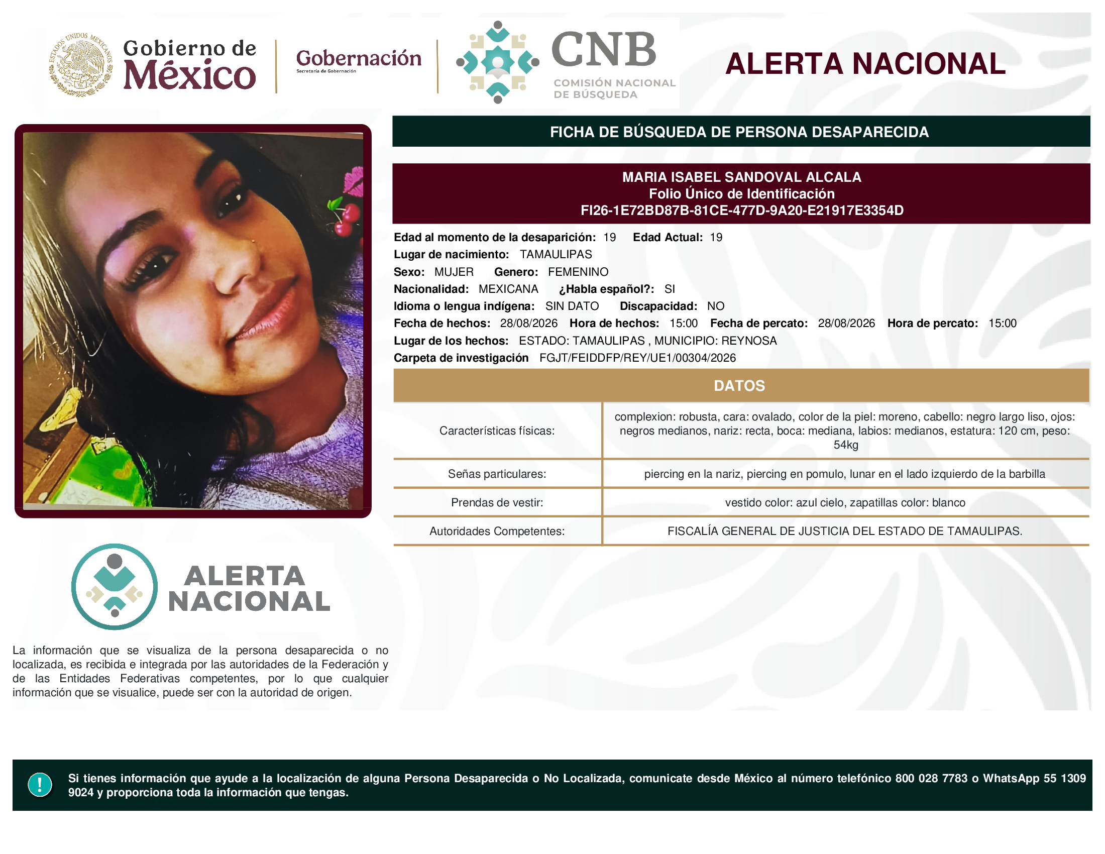 MARIA ISABEL SANDOVAL ALCALA