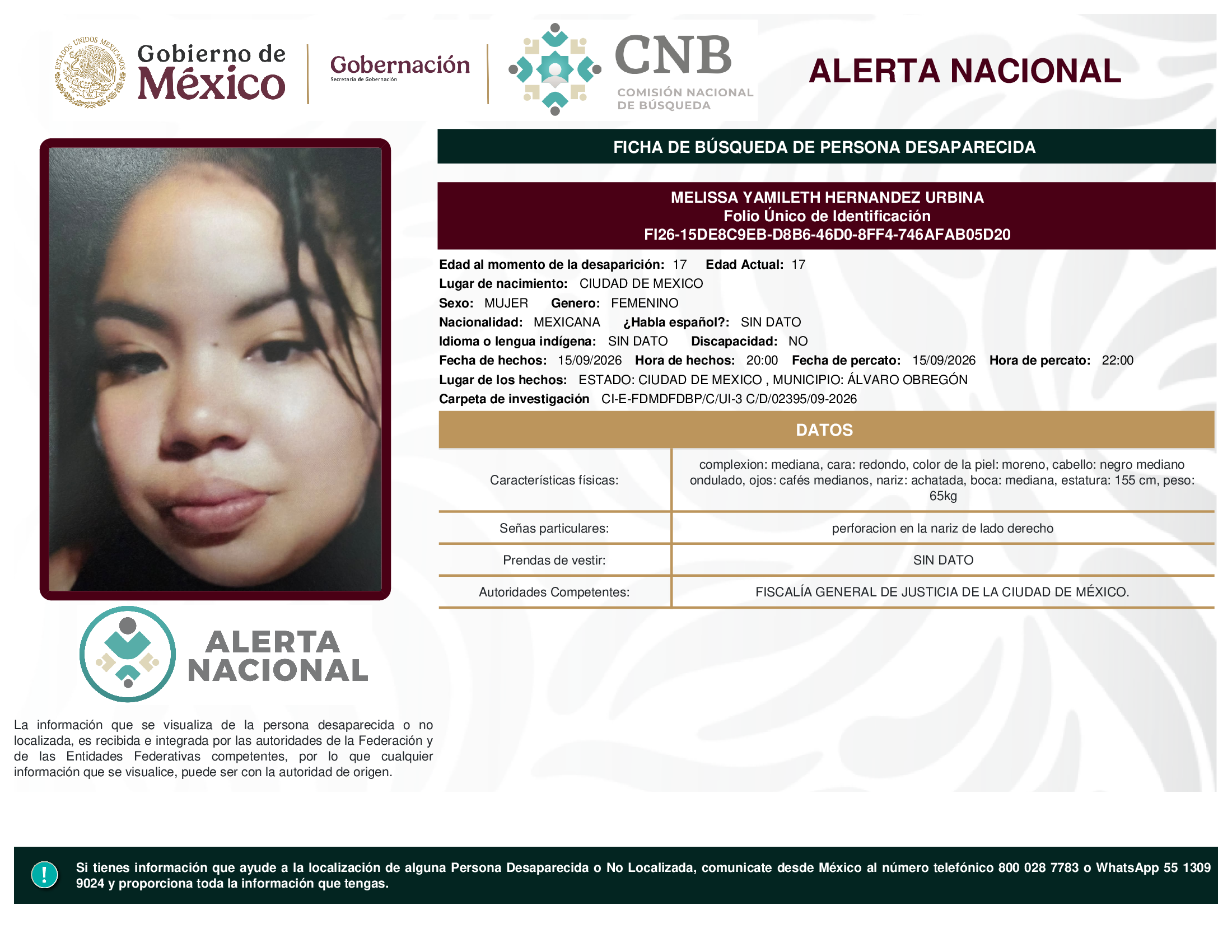MELISSA YAMILETH HERNANDEZ URBINA