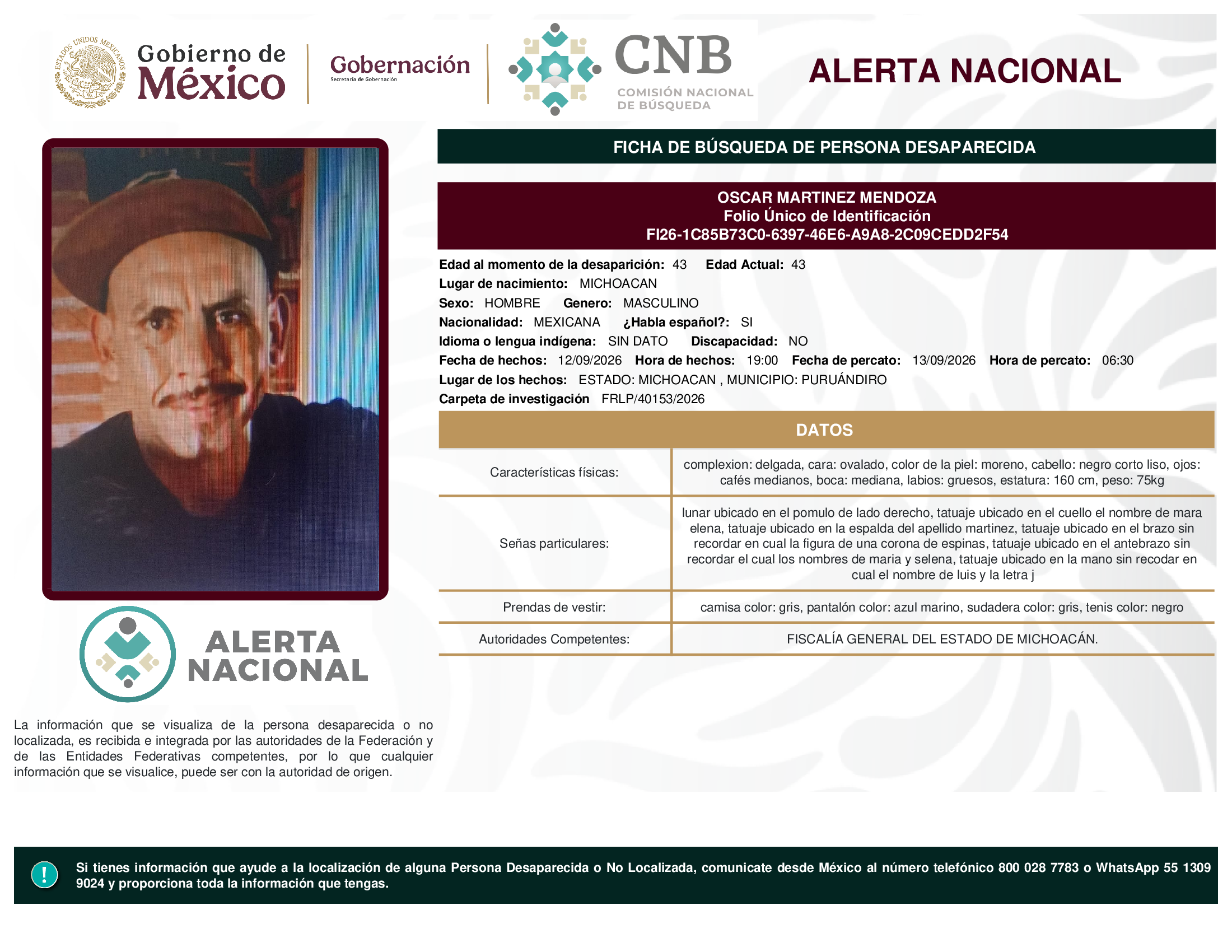 OSCAR MARTINEZ MENDOZA