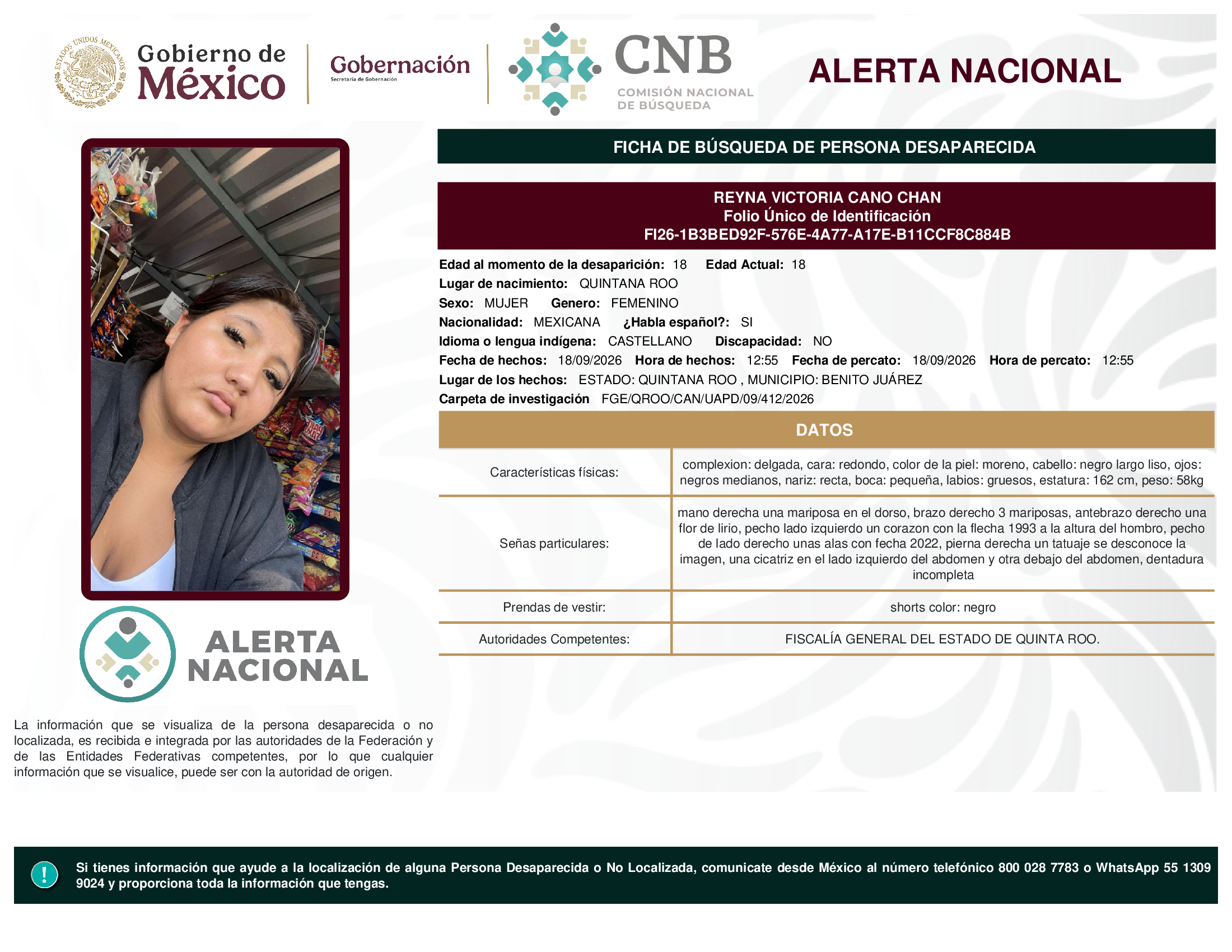 REYNA VICTORIA CANO CHAN
