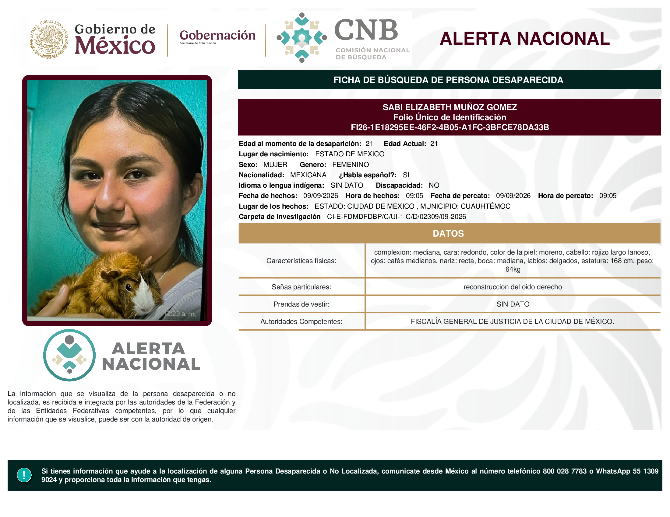 SABI ELIZABETH MUÑOZ GOMEZ
